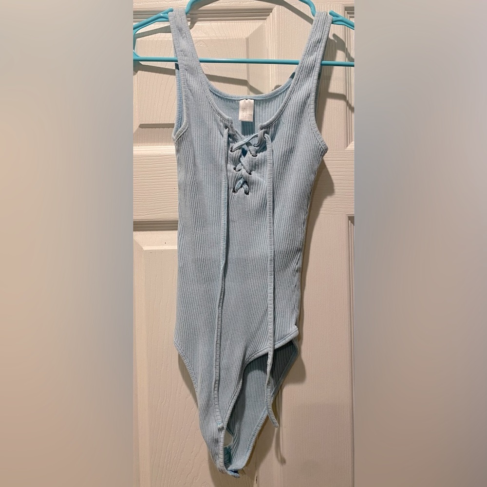 Women’s Light Blue Super Cute Tank Top-Bodysuit Size Medium